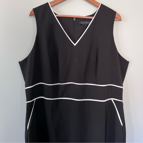 Eloquii Black Sheath Dress with White Trim • 22 - Picture 3 of 10